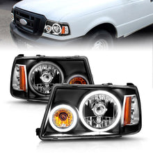Load image into Gallery viewer, ANZO 2001-2011 Ford Ranger Projector Headlights w/ Halo Black (CCFL) 1 pc