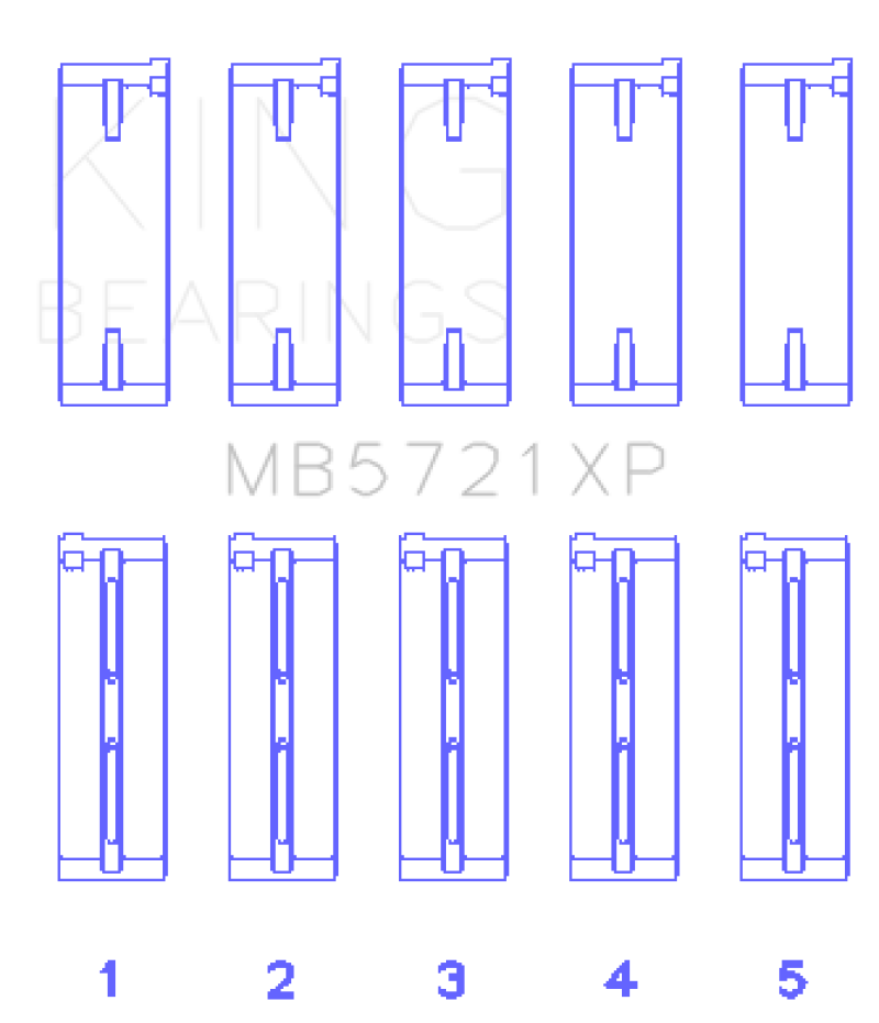 King Engine Bearings Nissan SR20DET (GTiR) 16V Performance Main Bearing Set - Size STD