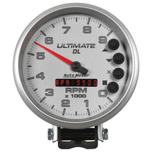 Load image into Gallery viewer, AutoMeter Gauge Tach 5in. 9K RPM Pedestal Datalogging Ultimate Dl Playback Silver