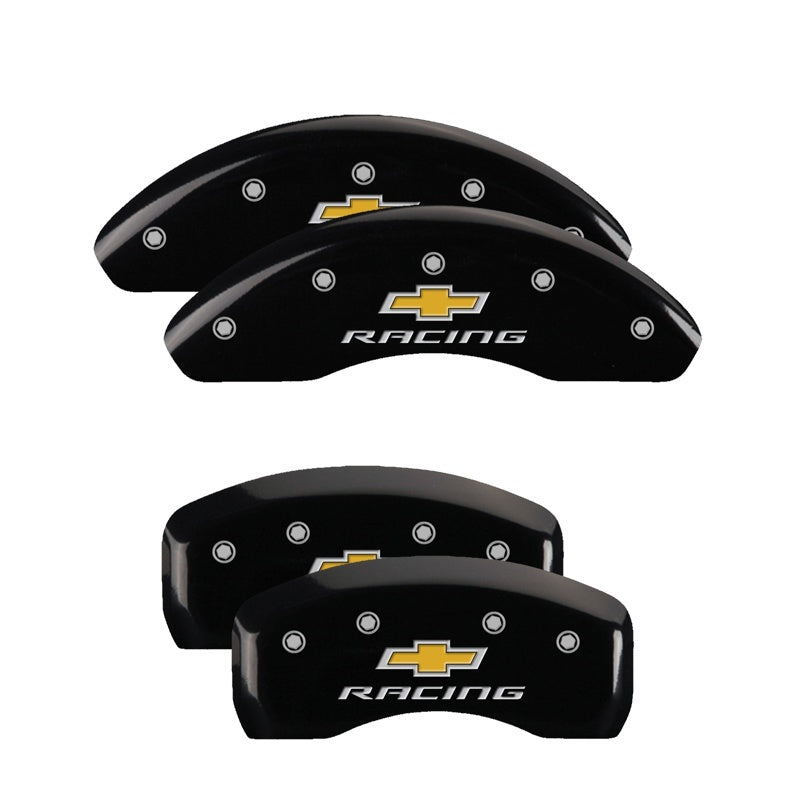 MGP 2 Caliper Covers Engraved Front Bowtie Yellow Finish Black Char 1999 Chevrolet Tahoe