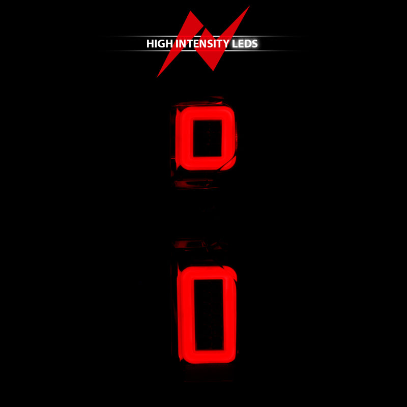 ANZO 19-21 Chevy Silverado Work Truck Full LED Taillights Chrome Housing Red Lens G2(w/C light Bars)