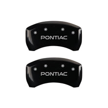 Load image into Gallery viewer, MGP 4 Caliper Covers Engraved Front &amp; Rear Pontiac Black Finish Silver Char 2007 Pontiac Solstice