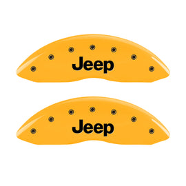 MGP 4 Caliper Covers Engraved Front & Rear Jeep Yellow Finish Black Char 1999 Jeep Grand Cherokee
