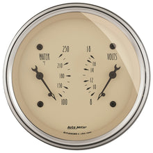 Load image into Gallery viewer, AutoMeter Gauge Dual Wtmp &amp; Volt 3-3/8in. 250 Deg. F &amp; 18V Elec Antique Beige