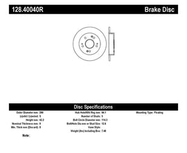StopTech 06-07 Acura CSX (Canada) / 06-09 Honda Civic / 97-01 Prelude Drilled Right Rear Rotor