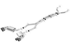 Borla 16-17 Chevy Camaro 6.2L 4in Dual Carbon Fiber Tips Dual Split Exit S-Type Catback Exhaust