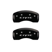 Load image into Gallery viewer, MGP 4 Caliper Covers Engraved Front &amp; Rear MGP Yellow Finish Black Char 2017 Honda Civic