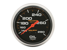 Load image into Gallery viewer, Autometer Liquid Filled Mechanical 66.7mm 140-280 deg F Oil Temperature Gauge Includes 12 ft Tubing
