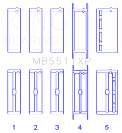 King Engine Bearings General Motors 326 / 350 / 389 / 400 3 Inch Main Bearing Set