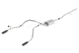 Borla 14 Silv/Sierra 1500 C/B Touring Exh/2.75in in Muffler 2.25inout 4inTIp SS Rear Exit-Blk Chrome