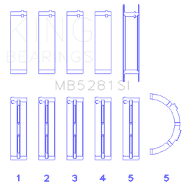 King Engine Bearings Ford 281CI 4.6L V8 (Size +0.25) Main Bearing Set