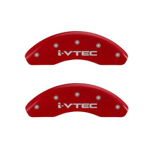 Load image into Gallery viewer, MGP 4 Caliper Covers Engraved Front &amp; Rear i-Vtec Red finish silver ch