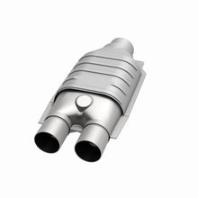 Load image into Gallery viewer, MagnaFlow Universal Catalytic Converter 2inch Inlet/2.5inch Outlet Dual/Single Oval Shape