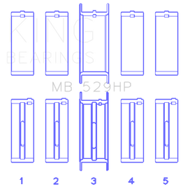 King Engine Bearings Performance Ford 302 Main Race Bearing Set