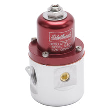 Load image into Gallery viewer, Edelbrock Fuel Pressure Regulator Carbureted 160 GPH 5-10 PSI 3/8In In/Out 3/8In Return Red/Clear