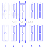 King Engine Bearings Ford 239/256/272/292 Crankshaft Main Bearing Set