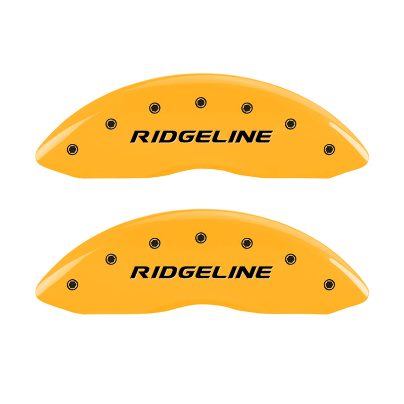 MGP 4 Caliper Covers Engraved Front & Rear Ridgeline Yellow Finish Black Char 2019 Honda Ridgeline