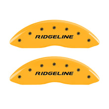 Load image into Gallery viewer, MGP 4 Caliper Covers Engraved Front &amp; Rear Ridgeline Yellow Finish Black Char 2019 Honda Ridgeline
