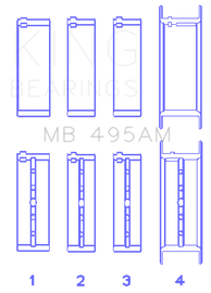 King Infiniti/Nissan 181CI 3.0L VG30DE/TT V6/122CI 2.0L VG20DET V6 (Size +0.50) Main Bearing Set