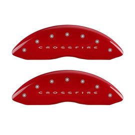 MGP 4 Caliper Covers Engraved Front & Rear Crossfire Red finish silver ch