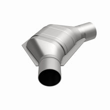 Load image into Gallery viewer, MagnaFlow Universal Catalytic Converter 2.25 inch Angled O/O PC2 Front