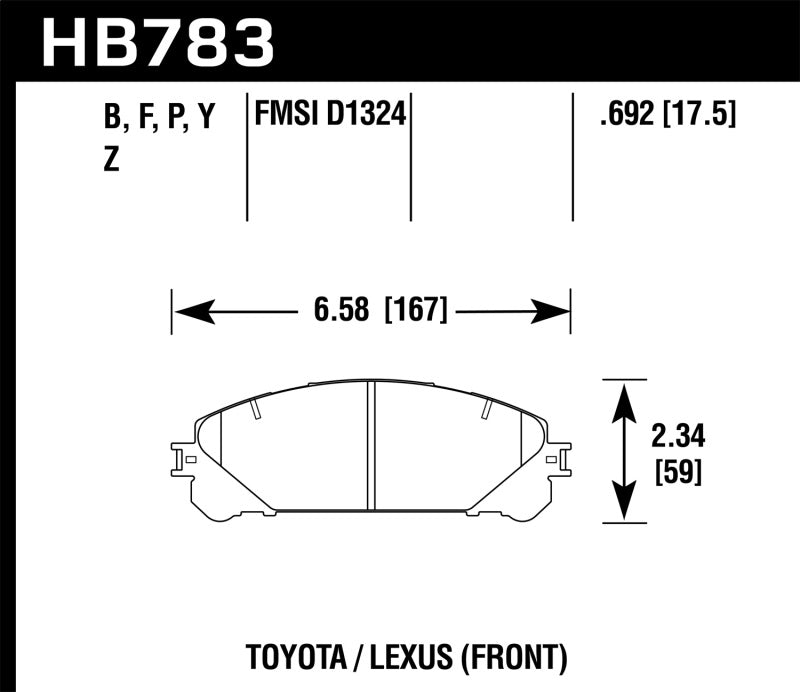 Hawk 08-16 Toyota Highlander / 11-17 Toyota Sienna Super Duty Front Brake Pads