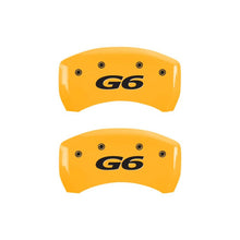 Load image into Gallery viewer, MGP 4 Caliper Covers Engraved Front Pontiac Rear G6 Yellow Finish Black Char 2007 Pontiac G5
