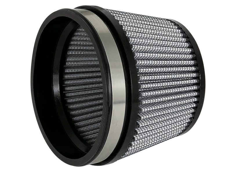 aFe MagnumFLOW Dry S Air Filter 5in. F x 5-3/4in. B x 4-1/2in. T (INV) x 3-1/2in. H