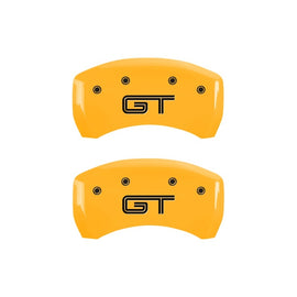 MGP Rear set 2 Caliper Covers Engraved Rear GT Yellow finish black ch