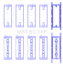 King Engine Bearings BMW S65B40A (Size .026) Crankshaft Main Bearings Set of 5