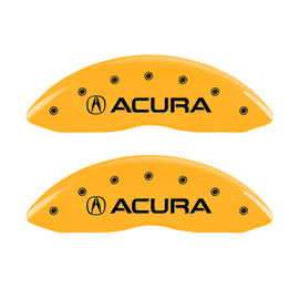 MGP 4 Caliper Covers Engraved Front Acura Rear MDX Yellow Finish Black Char 2019 Acura MDX