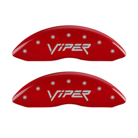 MGP 4 Caliper Covers Engraved Front & Rear Gen 2/Viper Red finish silver ch