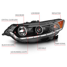 Load image into Gallery viewer, ANZO 2009-2012 Acura TSX Projector Headlights w/ Halo Black (CCFL) (HID Compatible)