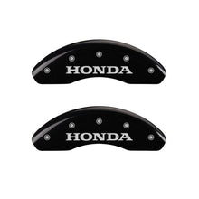 Load image into Gallery viewer, MGP 4 Caliper Covers Engraved Front Honda Engraved Rear H Logo Black finish silver ch