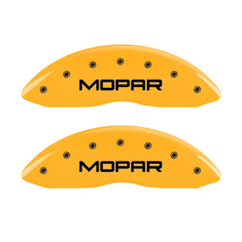 MGP 4 Caliper Covers Engraved Front & Rear Mopar Yellow Finish Black Char 2006 Dodge Charger