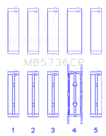 King Engine Bearings Ford Powerstroke 6.0L/6.4L Diesel (Size +0.026mm) Crankshaft Main Bearing Set