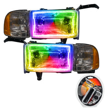 Load image into Gallery viewer, Oracle 94-02 Dodge Ram Pre-Assembled Halo Headlights - ColorSHIFT