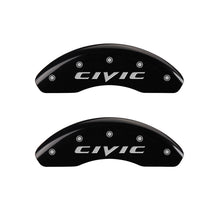 Load image into Gallery viewer, MGP 4 Caliper Covers Engraved Front &amp; Rear MGP Yellow Finish Black Char 2017 Honda Civic