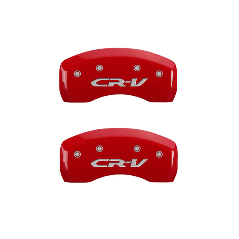 MGP 4 Caliper Covers Engraved Front Honda Engraved Rear CR-V Red finish silver ch