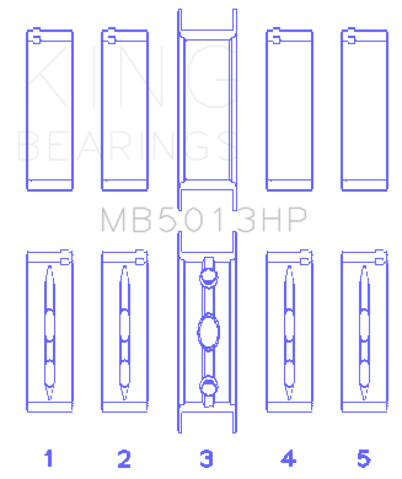 King Engine Bearings G.M.C. (Mark III) 5.7L (Size 001) Main Bearing Set