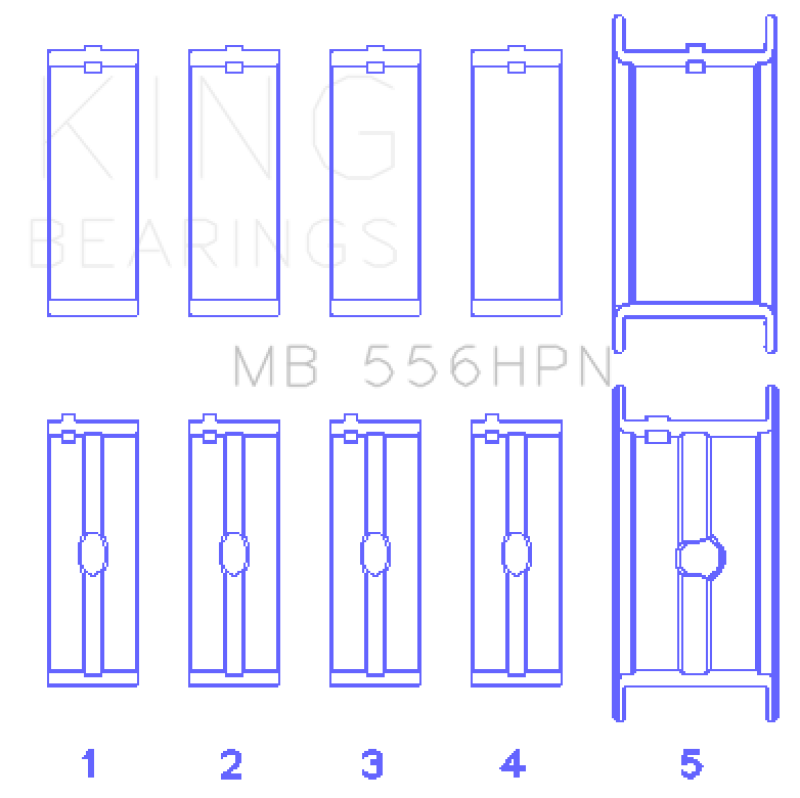 King Engine Bearings Chevrolet 396-502 Gen IV/V/VI Main Bearing Set (Size 011)
