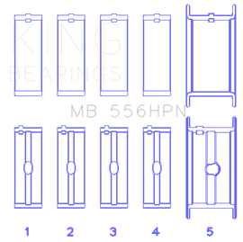 King Engine Bearings Chevrolet 396-502 Gen IV/V/VI Main Bearing Set (Size STDX)
