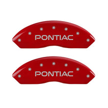 Load image into Gallery viewer, MGP 4 Caliper Covers Engraved Front Pontiac Rear Arrow Red Finish Silver Char 2007 Pontiac Solstice