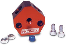 Load image into Gallery viewer, Russell Performance Billet Aluminum Y-Block w/ 1/2in inlet &amp; 3/8in outlet