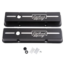 Load image into Gallery viewer, Edelbrock Valve Cover Racing Series Chevrolet 1959-1986 262-400 CI V8 Low Black