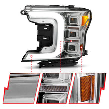 Load image into Gallery viewer, ANZO 18-20 Ford F-150 Full Led Projector Light Bar Style Headlights - Chrome Amber
