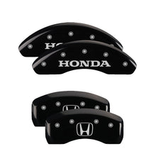 Load image into Gallery viewer, MGP 4 Caliper Covers Engraved Front Honda Engraved Rear H Logo Black finish silver ch