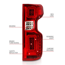 Load image into Gallery viewer, ANZO 19-21 Chevy Silverado Full LED Taillights Chrome Housing Red/Clear Lens G2 (w/C light Bars)