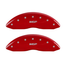 Load image into Gallery viewer, MGP 4 Caliper Covers Engraved Front &amp; Rear JEEP Red finish silver ch