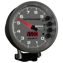 Load image into Gallery viewer, Autometer 5 inch Ultimate III Playback Tachometer 9000 RPM - Silver